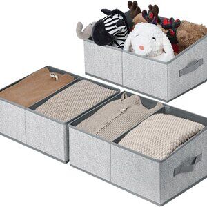 DIMJ Closet Storage Bins, Fabric Closet Organizer, Trapezoid Storage Bin, Foldab